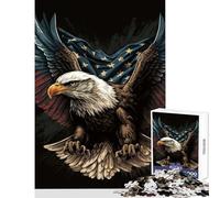 Jigsaws for Adults1000 Pieces Eagle American Flag Educational Toy Gift For Birthdays Hands-on Game Artists Collection, Fine Art Size 50x75cm