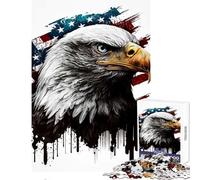 Jigsaws for Adults1000 Pieces Eagle American Flag Educational Toy Great Gift for Games for Educational Game Train Your Brain And Hands Size 38x26cm