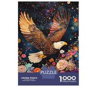 Jigsaws for Adults1000 Pieces Eagle Soars Among Stars And Flowers Jigsaw Puzzle Relaxing Games Birthday Present Deal As Gifts for The Whole Family 52x38cm/1000pcs