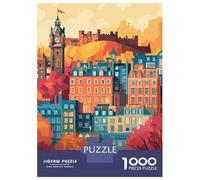 Jigsaws for Adults1000 Pieces Edinburgh Cityscape Jigsaws for Adults Hands-on Game Difficult Challenge Help The Brain Exercise 38x26cm/1000pcs
