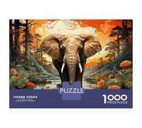 Jigsaws for Adults1000 Pieces Elephant in The Wild A Vibrant Safari Scene Jigsaw for Adults Relax Games Analysis And Logic Deal As Gifts for The Whole Family 38x26cm/1000pcs