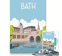 Jigsaws for Adults1000 Pieces England Baths Europe Arch Smooth Cut Art Creative Brain Game Leisure Time Fun Christmas Calm Gift (38x52cm)