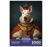 Jigsaws for Adults1000 Pieces English Bull Terrier King Jigsaw for Adults Brain Teaser Game Staycation Kill Time for Birthday, Chrismas 38x26cm/1000pcs