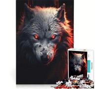 Jigsaws for Adults1000 Pieces Evil White Wolf, Brain Teaser Game, Tough Challenge, Gifts for Friends And Family 38x26cm