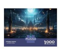 Jigsaws for Adults1000 Pieces Fantasy Cityscape with Towering Structures Jigsaw Puzzle Relaxing Games Birthday Present Deal As Gifts for The Whole Family 70x50cm/1000pcs