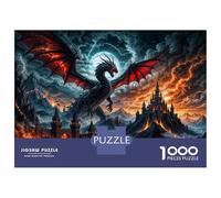 Jigsaws for Adults1000 Pieces Fantasy Dragon Castle Wall Art-2 Jigsaw for Adults Relax Games Analysis And Logic Deal As Gifts for The Whole Family 70x50cm/1000pcs