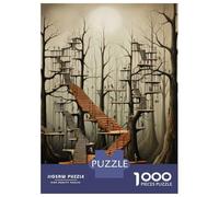Jigsaws for Adults1000 Pieces Fantasy Forest Staircase Art Print Jigsaw for Adults Relax Games Analysis And Logic Deal As Gifts for The Whole Family 52x38cm/1000pcs