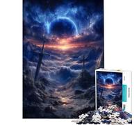 Jigsaws for Adults1000 Pieces Fantasy Landscape with Sword And Cross Help The Brain Exercise Learning Educational Brain Teaser Game for Age 14+ Game (50x75cm)