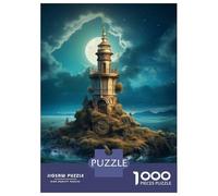 Jigsaws for Adults1000 Pieces Fantasy Lighthouse Jigsaws for Adults Hands-on Game Difficult Challenge Help The Brain Exercise 52x38cm/1000pcs