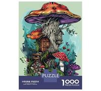 Jigsaws for Adults1000 Pieces Fantasy Mushroom House Print Jigsaw for Adults Relax Games Analysis And Logic Deal As Gifts for The Whole Family 38x26cm/1000pcs