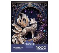 Jigsaws for Adults1000 Pieces Fantasy Nine Tailed Fox Jigsaw for Adults Brain Teaser Game Staycation Kill Time for Birthday, Chrismas 38x26cm/1000pcs
