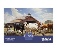 Jigsaws for Adults1000 Pieces Farm Animals in Front of Barn Jigsaw for Adults Relax Games Analysis And Logic Deal As Gifts for The Whole Family 38x26cm/1000pcs