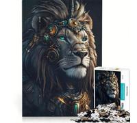 Jigsaws for Adults1000 Pieces Fierce Lion Steampunk Style, Toy Wall Decor, Challenging To Complete, Deal As Gifts for The Whole Family 38x26cm
