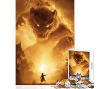 Jigsaws for Adults1000 Pieces Fiery Beast Confrontation in Ancient City Educational Toy Gift For Birthdays Hands-on Game Artists Collection, Fine Art Size 38x26cm