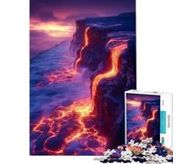 Jigsaws for Adults1000 Pieces Fiery Lava Waterfall Landscape Help The Brain Exercise Learning Educational Brain Teaser Game for Age 14+ Game (38x26cm)