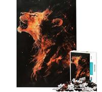 Jigsaws for Adults1000 Pieces Fiery Roaring Lion Help The Brain Exercise Learning Educational Brain Teaser Game for Age 14+ Game (38x52cm)