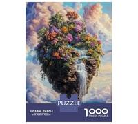 Jigsaws for Adults1000 Pieces Floating Island Waterfall Jigsaws for Adults Hands-on Game Difficult Challenge Help The Brain Exercise 70x50cm/1000pcs