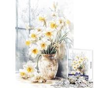 Jigsaws for Adults1000 Pieces Flower Yellow Narcissus Educational Toy Gift For Birthdays Hands-on Game Artists Collection, Fine Art Size 50x75cm