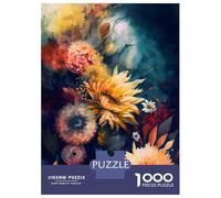 Jigsaws for Adults1000 Pieces Flowers Sunflower Art Jigsaw for Adults Brain Teaser Game Staycation Kill Time for Birthday, Chrismas 70x50cm/1000pcs