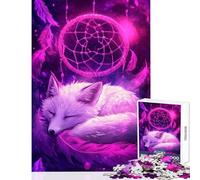 Jigsaws for Adults1000 Pieces Fox in Dreamcatcher Glow Impossible Game Birthday Present Home Decoration Toys Help The Brain Exercise (38x52cm)