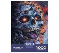Jigsaws for Adults1000 Pieces Glowing Skull with Bats Adult Jigsaw Puzzle Brain Teaser Game Enhance Memory Stress Reduction Gifts 70x50cm/1000pcs