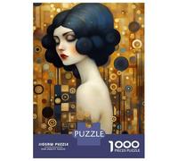 Jigsaws for Adults1000 Pieces Golden Abstract Lady Jigsaw for Adults Brain Teaser Game Staycation Kill Time for Birthday, Chrismas 70x50cm/1000pcs