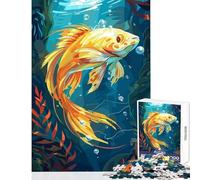 Jigsaws for Adults1000 Pieces Golden Fish Underwater Educational Toy Gift For Birthdays Hands-on Game Artists Collection, Fine Art Size 38x26cm