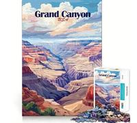 Jigsaws for Adults1000 Pieces Grand Canyon National Park Poster Smooth Cut Art Creative Brain Game Leisure Time Fun Christmas Calm Gift (50x75cm)
