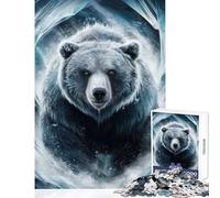 Jigsaws for Adults1000 Pieces Grizzly Bear Breaking Ice Educational Games Suitable for Couples Toy Wall Decor Help The Brain Exercise (50X75CM)