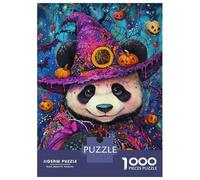 Jigsaws for Adults1000 Pieces Halloween Panda Magic Jigsaws for Adults Hands-on Game Difficult Challenge Help The Brain Exercise 70x50cm/1000pcs
