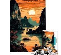 Jigsaws for Adults1000 Pieces Halong Bay, Vietnam, at Sunset Jigsaw 1000 Pieces Toy Wall Decor Presents for Women for Is Ideal As A Gifts (38x26cm)