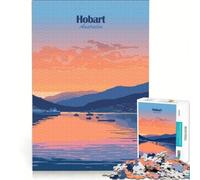 Jigsaws for Adults1000 Pieces Hobart Sunset Landscape Toy Wall Decor Challenging To Complete Deal As Gifts for The Whole Family 38x52cm