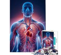 Jigsaws for Adults1000 Pieces Human Heart Anatomy Puzzle for Adults Anti-Stress Toys Difficult Challenge Deal As Gifts for The Whole Family (Size 38x52cm)