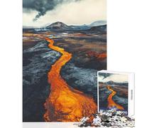 Jigsaws for Adults1000 Pieces Iceland Volcanic Eruption Landscape Educational Games Suitable for Couples Toy Wall Decor Help The Brain Exercise (38X52CM)
