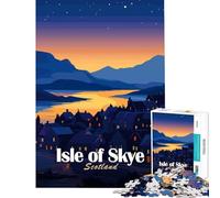 Jigsaws for Adults1000 Pieces Isle of Skye, Scotland at Night Practical Game Brain Intelligence Challenge Addictive Toys Birthday Gifts Presents for Women (Size 38x26cm)
