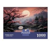 Jigsaws for Adults1000 Pieces Japanese Garden Moonlight Scene Jigsaws for Adults Hands-on Game Difficult Challenge Help The Brain Exercise 38x26cm/1000pcs