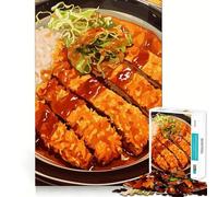 Jigsaws for Adults1000 Pieces Japanese Tonkatsu Curry with Rice Smooth Cut Art Creative Brain Game Leisure Time Fun Christmas Calm Gift (38x52cm)