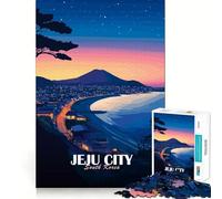 Jigsaws for Adults1000 Pieces Jeju City South Korea at Dusk Smooth Cut Art Creative Brain Game Leisure Time Fun Christmas Calm Gift (50x75cm)