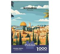 Jigsaws for Adults1000 Pieces Jerusalem Cityscape Jigsaws for Adults Hands-on Game Difficult Challenge Help The Brain Exercise 38x26cm/1000pcs