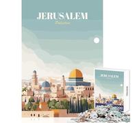 Jigsaws for Adults1000 Pieces Jerusalem, Palestine Travel Poster Jigsaws for Adults Puzzle Analysis And Logic Parent-child Interaction Birthday Present, Gifts, (50x75cm)