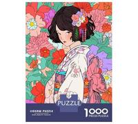 Jigsaws for Adults1000 Pieces Kimono Anime Girl Zen Art Jigsaw for Adults Brain Teaser Game Staycation Kill Time for Birthday, Chrismas 70x50cm/1000pcs