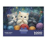 Jigsaws for Adults1000 Pieces Kittens Playing with Yarn Jigsaw for Adults Relax Games Analysis And Logic Deal As Gifts for The Whole Family 38x26cm/1000pcs