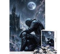 Jigsaws for Adults1000 Pieces Knight Under A Full Moon Educational Toy Great Gift for Games for Educational Game Train Your Brain And Hands Size 50x75cm