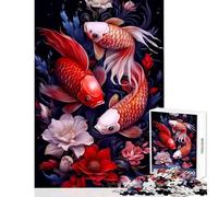 Jigsaws for Adults1000 Pieces Koi Fish Educational Toy Gift For Birthdays Hands-on Game Artists Collection, Fine Art Size 38x52cm