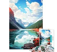 Jigsaws for Adults1000 Pieces LAKE LOUISE Oil Painting Fun at Home Activities, Pattern Assembly Handson Game for And 14 Years And over (50X75cm)