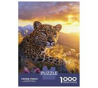 Jigsaws for Adults1000 Pieces Leopard Sunset Majesty Jigsaws for Adults Hands-on Game Difficult Challenge Help The Brain Exercise 52x38cm/1000pcs