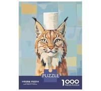 Jigsaws for Adults1000 Pieces Lynx with Toilet Paper Hat Jigsaw Puzzle Relaxing Games Birthday Present Deal As Gifts for The Whole Family 70x50cm/1000pcs
