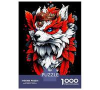 Jigsaws for Adults1000 Pieces Majestic Crowned Fox Digital Art Adult Jigsaw Puzzle Brain Teaser Game Enhance Memory Stress Reduction Gifts 52x38cm/1000pcs
