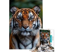 Jigsaws for Adults1000 Pieces Majestic Tiger Portrait Help The Brain Exercise Learning Educational Brain Teaser Game for Age 14+ Game (50x75cm)
