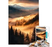 Jigsaws for Adults1000 Pieces Misty Mountain Sunrise Fun at Home Activities, Pattern Assembly Handson Game for And 14 Years And over (38X26cm)